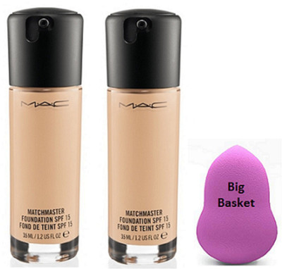 

big basket Sponge Puff & Match master Foundation ( pack of 2)(Set of 3)