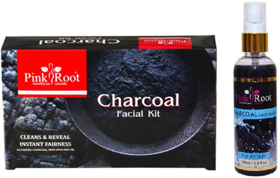 

Pink Root CHARCOAL FACIAL KIT 83GM WITH CHARCOAL FACE WASH 100ML(Set of 2)