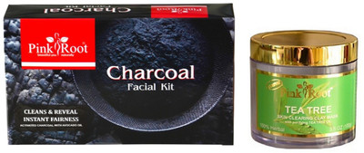 

Pink Root CHARCOAL FACIAL KIT 83GM WITH TEA TREE MASK 100GM(Set of 2)