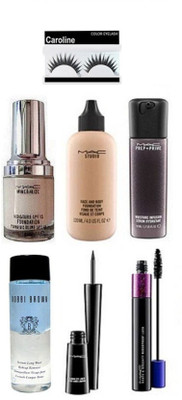 

caroline Eyelashes, Smoothing Primer , Foundation , Eyeliner , Haute Naughty Liquid Mascara, Face Serum , Makeup remover(Set of 7)