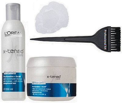 

professional kit Hair Brush , L'oreal X-Tenso Care Shampoo + Masque & Shower Cap(Set of 4)
