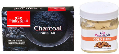 

Pink Root CHARCOAL FACIAL KIT 83GM WITH GOLD MASK 500ML(Set of 2)