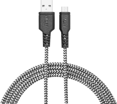 Mivi 6ft Nylon Braided 1.8 m Micro USB Cable (Compatible with All Phones With Micro USB Port, Black, One Cable)