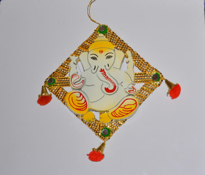 

ONRR Yellow ganesh showpiece hanging yellow coloured for wall/temple decoration 10x10inches - 200 g