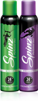 

Spinz Enchante & Hi-Flyer Perfume Body Spray - For Women(300 ml, Pack of 2)