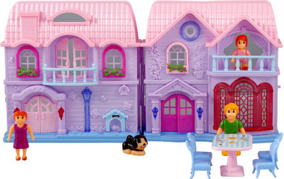 

ToyzIsland Exclusive High Quality DOLL HOUSE WITH FURNITURE AND FAMILY(Multicolor)
