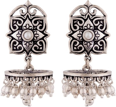 Voylla Work Essentials Rangoli Inspired Earrings Brass Drops & Danglers