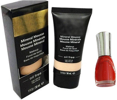 

Bigwig Mineral Mousse Oil Foundation (Multi) with nail paint Foundation(random shades)
