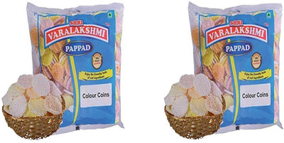 

varalakshmi Color Coins Sabudana Pappad 500 Grams (Pack of 2) 1000 g(Pack of 2)
