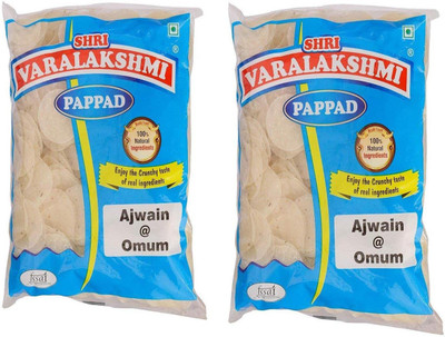 

varalakshmi Ajwain Flavoured Sabudana Pappad 500 Grams (Pack of 2) Masala Papad 1000 g(Pack of 2)