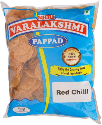 

varalakshmi Red Chilli Flavoured Sabudana Pappad 500 Grams Masala Papad 500 g