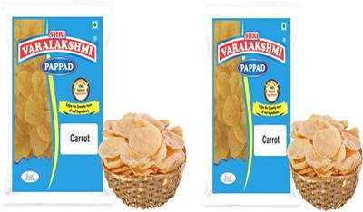 

varalakshmi Carrot Flavoured Sabudana Papad 500 Grams (Pack of 2) Masala Papad 1000 g(Pack of 2)
