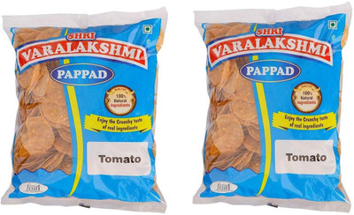 

varalakshmi Tomato Flavoured Sabudana Pappad 500 Grams (Pack of 2) Masala Papad 1000 g(Pack of 2)