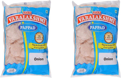 

varalakshmi Onion Flavoured Sabudana Pappad 500 Grams (Pack of 2) Masala Papad 1000 g(Pack of 2)
