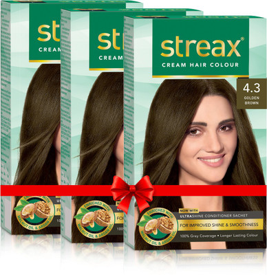 

Streax Cream Hair Colour Pack of 3 Hair Color(4.3)