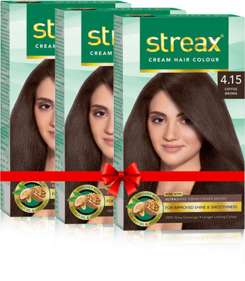 

Streax Cream Hair Colour Pack of 3 Hair Color(4.15)