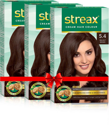 

Streax Cream Hair Colour Pack of 3 Hair Color(5.4)