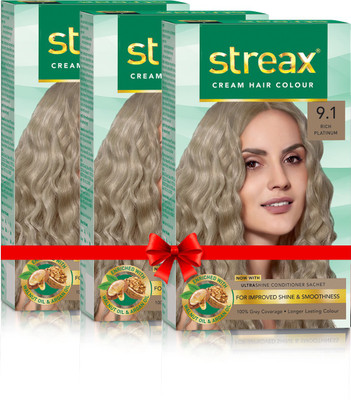 

Streax Cream Hair Colour Pack of 3 Hair Color(9.1)