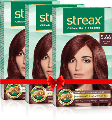 

Streax Cream Hair Colour Pack of 3 Hair Color(5.66)