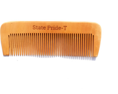 

State Pride-T Wooden comb for men and women pack of 1 with Free Cotton Pouch
