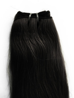 

Krome Natural Black Weft 100% Virgin Unprocessed Indian Remy Human Extensions 18 Inches Hair Extension