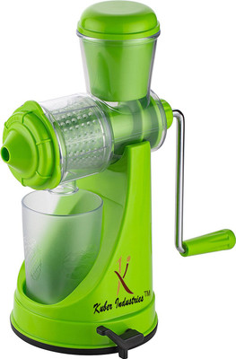 KUBER INDUSTRIES Plastic Fruit & Vegetable Manual Hand Juicer with Stainless Steel Handle (Green) Hand Juicer(Green)