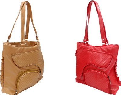 

Lifestyle Fashion Hand-held Bag(Gold, Red)
