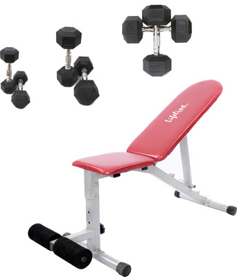

Lifeline Adjustable Bench 311 Bonus With Hexa Dumbbell 5 kg , 2.5 kg and 7.5 kg Set Home Gym Combo(100 - 120 kg)