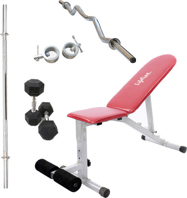 

Lifeline Adjustable Bench 311 Bonus With 5ft Rod 23mm 1pc and Accessories (5 Items) Home Gym Combo(100 - 120 kg)