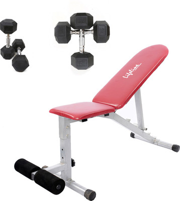 

Lifeline Adjustable Bench 311 Bonus With Hexa Dumbbell Set ( 7.5 kg , 5 kg ) Home Gym Combo(100 - 120 kg)