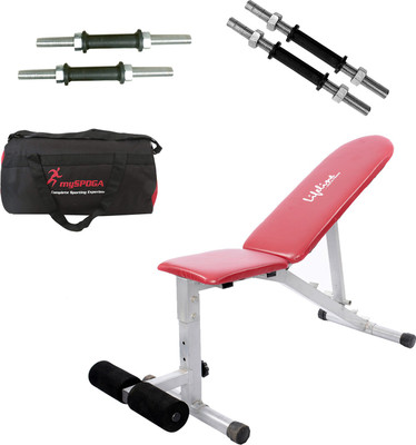 

Lifeline Adjustable Bench 311 Bonus With Gym Bag and Dumbbell Rod 14" Set Home Gym Combo(100 - 120 kg)
