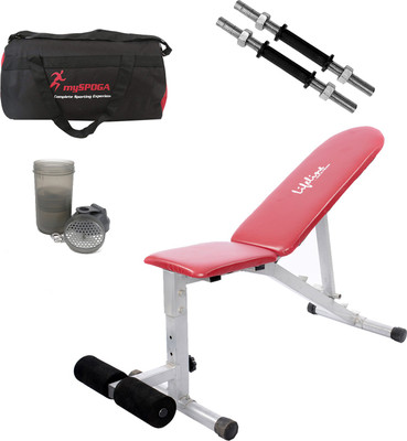 

Lifeline Adjustable Bench 311 Bonus With Gym Bag, Shaker Bottle and Dumbbell Rod 14" Home Gym Combo(100 - 120 kg)