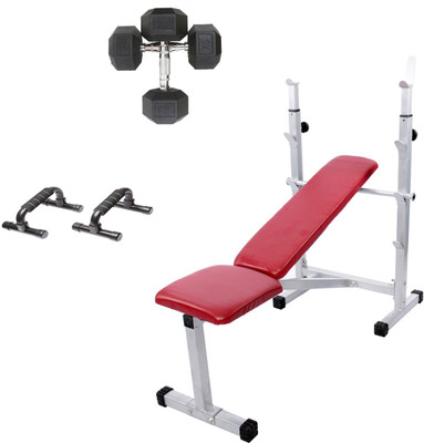 

Lifeline Multi Bench 307 Bonus With Dumbbell 7.5kg Set and Pushup Bar Home Gym Combo(100 - 120 kg)