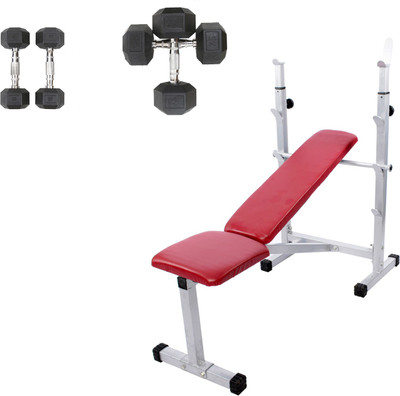 

Lifeline Multi Bench 307 Bonus With Hexa Dumbbell 10kg Set and Pushup Bar Set Home Gym Combo(100 - 120 kg)