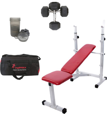 

Lifeline Multi Bench 307 Bonus WithHexa Dumbbell 7.5kg Set, Gym Bag and Shaker Bottle Home Gym Combo(100 - 120 kg)