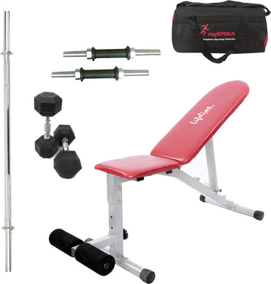 

Lifeline Adjustable Bench 311 Bonus With Gym Bag and Accessories ( 5 Items) Home Gym Combo(100 - 120 kg)