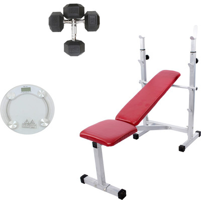 

Lifeline Multi Bench 307 Bonus With Hexa Dumbbell 7.5kg Set and Weight Scale Home Gym Combo(100 - 120 kg)