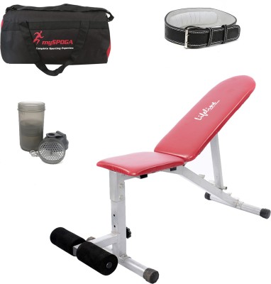 

Lifeline Adjustable Bench 311 Bonus With Gym Bag, Shaker Bottle and Weight Lifting Belt Home Gym Combo(100 - 120 kg)