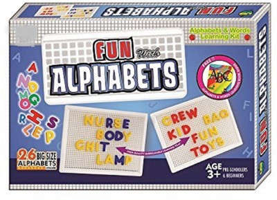 

TECHNOCHITRA Fun with Alphabets With Big Size Alphabets And Activity Mosaic Tray for kids (Multicolor)