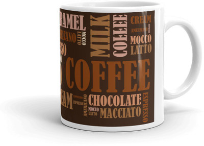 

AMIHART White printed ceramic mugs for gifting on different occasions, Dark coffee, A Perfect Gift Item for coffee lovers Ceramic Mug(325 ml)