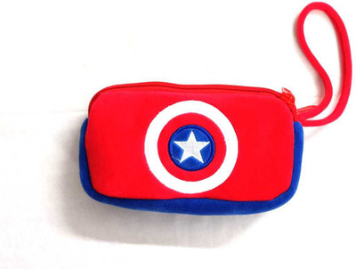 

Shopkooky Captain america Cartoon Art Artificial Leather Pencil Boxes(Set of 4, Red)