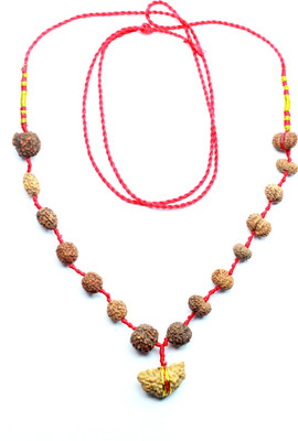 SHIVOHAM Siddha Rudraksha Mala (1-14 Mukhi, Ganesh and Gauri Shankar) Silk Dori Pendant