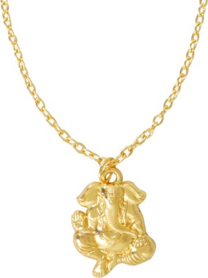 Shining Jewel Shining Jewel 24K Micro Gold Lord Ganesha Pendant with Gold Chain Necklace for Men (SJ_2450) Gold-plated Brass Pendant