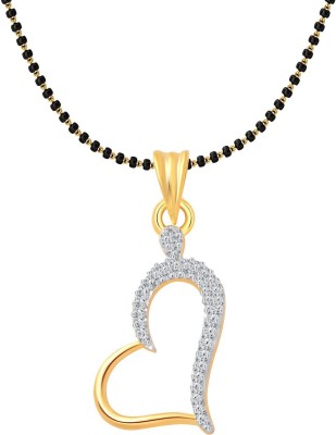 VIGHNAHARTA Pretty Heart - VFJ1151MSPG Gold-plated Cubic Zirconia Alloy, Brass Pendant
