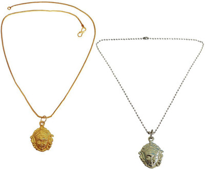Rich & Famous Maa/Mata Durga Devi Pendant Combo Gold-plated, Silver Metal Pendant Set