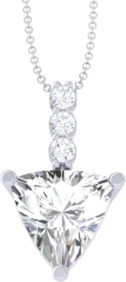 CLARA Trillion Solitaire Pendant with Chain Gold-plated Cubic Zirconia Sterling Silver Pendant