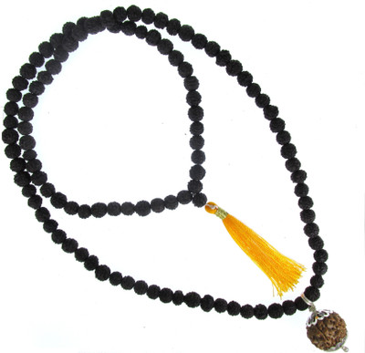 SHIVOHAM 6 Mukhi Rudraksha Locket with Rudraksha Mala ( 108+1 ) Beads Silk Dori Pendant