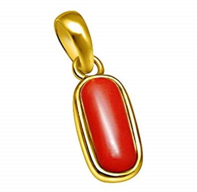 Jaipur Gemstone Coral PEndant With Natural Coral Gold-plated Coral Stone Pendant