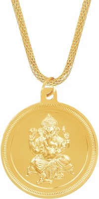 Shining Jewel 24K Ganesh Coin Gold-plated Brass Pendant