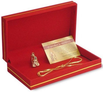 RUDRA DIVINE Rudra Divine Hanuman Chalisa Yantra Locket With Chalisa Printed on Optical Lens with Gold Plated Chain | 24 k Gold plated Hanuman Chalisa Yantra Pendant | Box set | Gold-plated Alloy Pendant